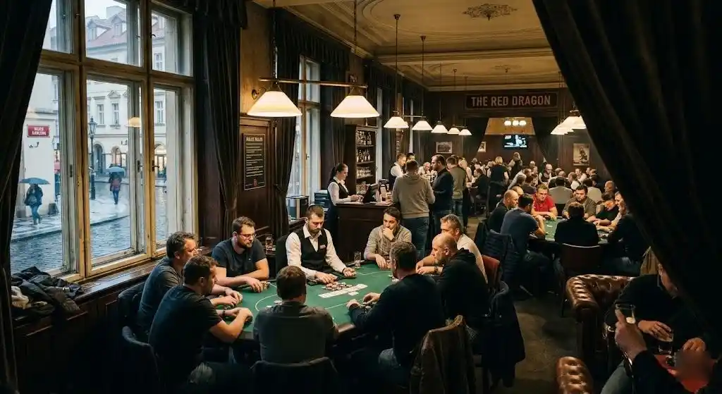 FAUST ŁUKASZ MALINOWSKI Poker Lounge – stoliki pokerowe w nowoczesnym, klubowym wnętrzu